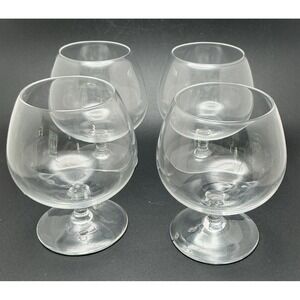 Vintage Bryce Brothers Hand-Blown Crystal Brandy Snifters Pre 1949 Mark, Set 4